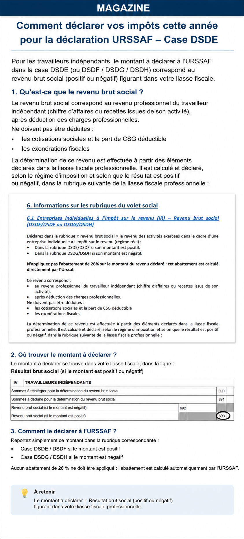 Explication déclaration URSSAF case DSDE et résultat brut social